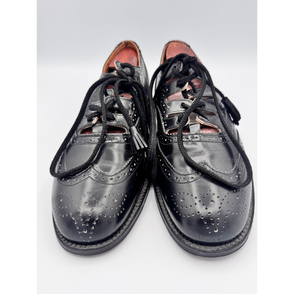 Desborough Shoe Envoy Men Black Leather Ghillie Brogues Made in Britain Tasseled
